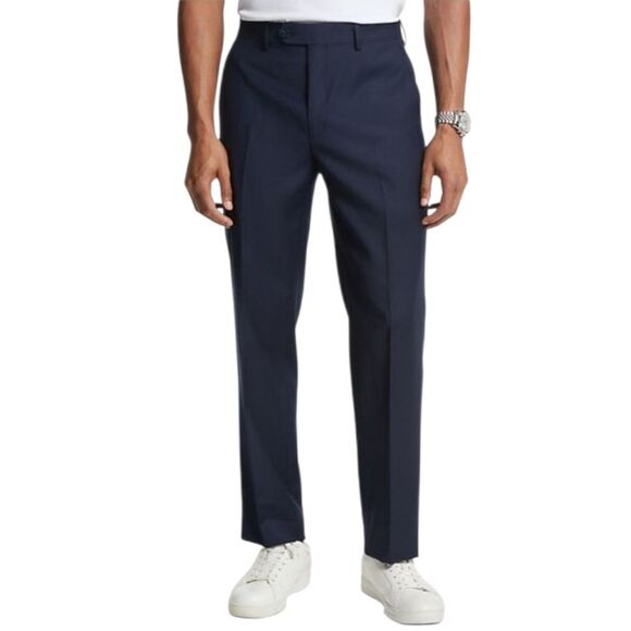 michael kors modern fit suit pants mens navy blue size 38W x 32L - Picture 2 of 7